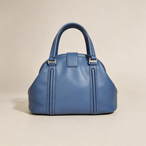 Business Casual <b>Satchel</b> Purse Smooth Leather Snap Closure Detachable Shoulder Strap Multi Pocket Handbag - Product Image 2