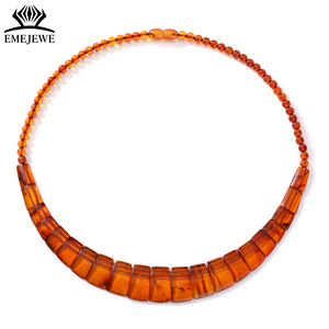 Collar de Ámbar Báltico Natural Naranja Atardecer de 14.7g y 48cm con Cuentas Planas Elásticas Tipo Rondelle, Collar Religioso, Regalo, Cordón - Product Image 1