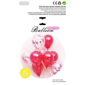Lot de 10 ballons en latex rouges de 12 pouces avec confettis pour fête, décoration de mariage DIY, anniversaire, baby shower, fournitures de fête - Product Image 1