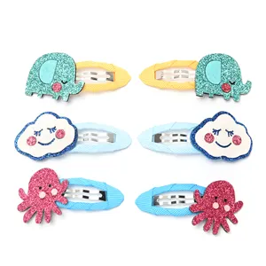 Sea Animal Shell Hair Clips Set Shinny Glitter Octopus Bobby Pins Kids In Hair Accessories Hair Pins