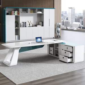 ZITAI Simple Modern Luxury MDF Executive Desk Convertible President Office Desk Supervisor's Corner para Boss Office <span class=keywords><strong>Management</strong></span> - Product Image 2