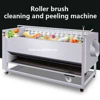 Commerciële Automatische Zoete Aardappelen Dunschiller Peeling Machine Wortelborstel Wasmachine Kurkuma Gember Cassave Aardappel