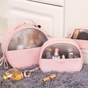 3 pièces de trousses de toilette transparentes imperméables en PU, pochettes de maquillage givrées - Product Image 1
