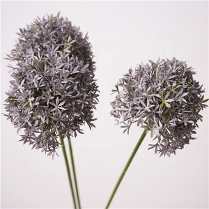 Flores Artificiales de Diente de León, Bola de Cebolla de Plástico, Flores de Allium Azules y Rosas para Decoración de Bodas y Hogar - Product Image 1