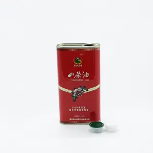 Customized 1.25 Liters Square Pure Camellia Oil All Natural Healthy Edible Oil Tin Can
