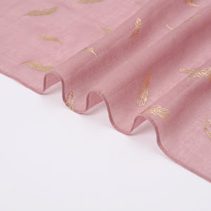 2025 New Design <b>Gold</b> Feather Viscose Shawl Scarf High Quality Bronzing Soft Head Wraps <b>Pashmina</b> Stole Muslim Hijab - Product Image 2