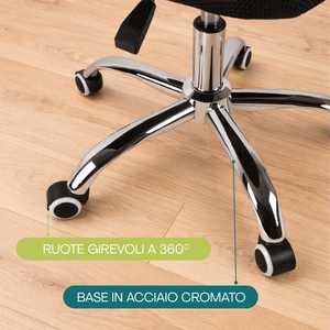 Chaise de bureau ergonomique avec dossier en maille, hauteur réglable, soutien lombaire, chaise de bureau pivotante - Product Image 4