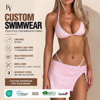 Maillot de bain bikini pour femme personnalisé, nouveau style, imprimé, cache-maillot, maillot de bain à couleurs contrastées, ensemble trois pièces