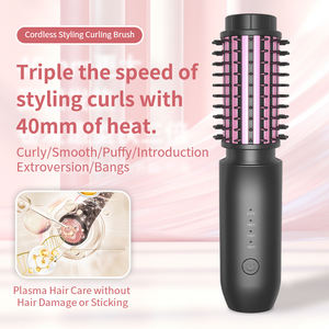 الأكثر مبيعًا في السفر والمنزل محمول صغير لاسلكي مشط ساخن لفرد الشعر ومجعد الشعر 2 في 1 لاسلكي ساخن - Product Image 2