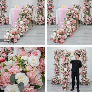 Hot Sale High Quality Pink Silk Artificial Floral Table Runner Wedding Decoration Flower Row - Product Image 3