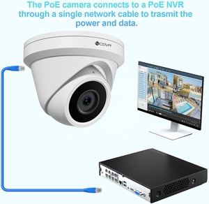 Caméra de sécurité dôme IP PoE 4COVR 4MP UHD pour extérieur et intérieur, objectif 2,8 mm, détection de mouvement humain, vision nocturne - Product Image 2
