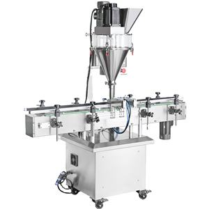 Ligne de production de machine de remplissage automatique de poudre sur convoyeur avec remplisseur à vis sans fin pour produits chimiques, détergents, épices et poudres alimentaires - Product Image 1