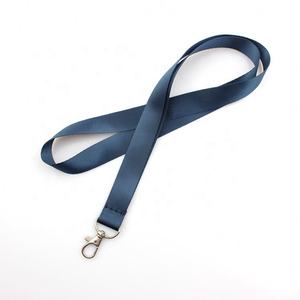 Custom Polyester Thick Black Webbing Plain <b>Lanyard</b> With No Logo - Product Image 2