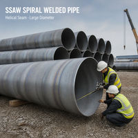 Tuyau en acier soudé en spirale SSAW, tube de pieux structurels ronds de grand diamètre