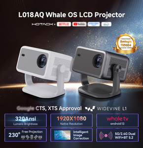 Proyector portátil 1080P Android 11 con Widevine L1 <span class=keywords><strong>Netflix</strong></span> compatible con ángulo libre de 230 ° y enfoque automático AI para películas al aire libre - Product Image 2
