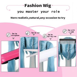 Peluca de <span class=keywords><strong>Cosplay</strong></span> de <span class=keywords><strong>Miku</strong></span> en Stock, Fabricada en Fábrica de Pelucas, Superventas, Cabello Sintético Resistente al Calor con Cola Doble para Conveniones de Rol - Product Image 5