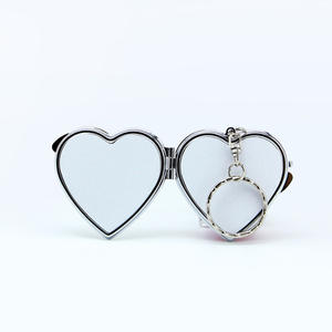 Personalizzato in metallo <span class=keywords><strong>a</strong></span> sublimazione <span class=keywords><strong>a</strong></span> forma di <span class=keywords><strong>cuore</strong></span> <span class=keywords><strong>specchio</strong></span> tascabile con portachiavi di Design moderno per compleanno Business School o madre - Product Image 3