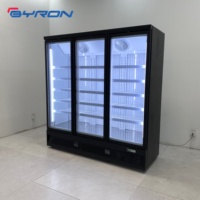 Vitrine Réfrigérée Commerciale Verticale Noire à Refroidissement par Air, Surface Propre