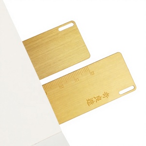 High-end <b>Gift</b> Luxury Advertising Business <b>Gifts</b> Customized Brushed Etching Metal Brass <b>Bookmark</b> Ruler - Product Image 3