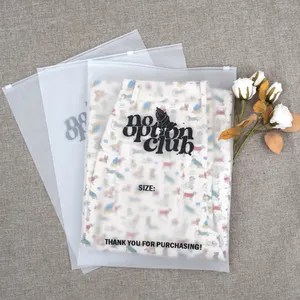 Biodegradable Printed Packaging Tshirt Clothes Bag Plastic Packaging Slider Ziplock Custom Frosted Zipper Bag For Clothing