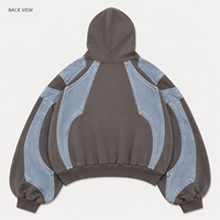 Sweat à capuche personnalisé avec impression en relief 500 g/m², délavé à l'acide, coupe oversize, poids lourd, pour hommes, streetwear, fabrication sous marque privée