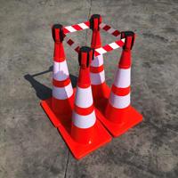Cône de signalisation pliable de 28 pouces, cône orange avec col réfléchissant, robuste