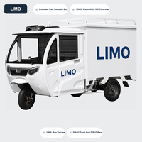 Tricycle de livraison électrique à cabine fermée, boîte de 1500 L pour colis par tous les temps, pneus avant 350-12 et arrière 375-12
