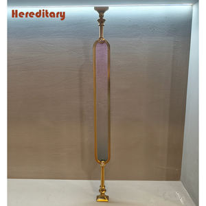 Barandillas Modernas para Casa, Diseño <span class=keywords><strong>de</strong></span> Barandilla para Escaleras, Barandilla Metálica <span class=keywords><strong>de</strong></span> Lujo en Color Oro y Cobre para Escaleras - Product Image 4