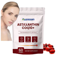 Ausreson OEM Astaxanthine Naturelle Q10 Capsules Molles Végétaliennes Complément Beauté Antioxydant 24mg Soin de la Peau Astaxanthine CoQ10 Gélules Molles