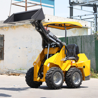 SDJK Nuovo Mini Caricatore a Ruote Skid Steer, Macchinario per Movimento Terra Multifunzionale, Diesel, per Uso Agricolo e Domestico