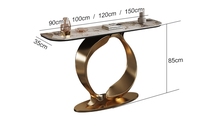 Meubles de salon, table d'entrée d'hôtel de luxe avec miroir, table d'entrée dorée, table console