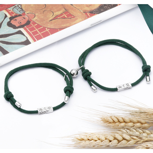 Bracelet en alliage de cuir tissé à la main pour couple de soleil et de lune Hommes et femmes Cadeau de copines Accessoires longue <span class=keywords><strong>distance</strong></span> Sac Opp Amoureux ZG - Product Image 2