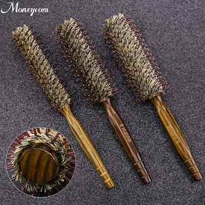 Cepillo de pelo redondo de madera, cerdas de jabalí, cepillo antiestático - Product Image 6
