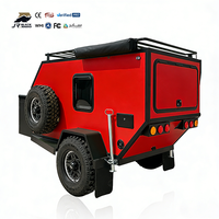 Vente flash : Remorque de camping avec éclairage solaire, la plus petite des remorques de camping, petite remorque tout-terrain, douche pour camping-car