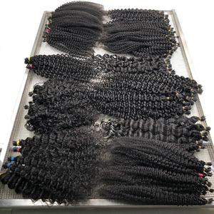 I Tip Hair Extensions Russian Micro Links Itip Hair Extensions colore naturale 100% <span class=keywords><strong>veri</strong></span> <span class=keywords><strong>capelli</strong></span> umani crespi ricci 1 pezzo - Product Image 4