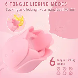 Magnetische Oplaadbare Dildo Tepels Zuigen Seksspeeltje Lotus Bloeien 6 Zuigende En Vibrerende Vibrator Voor Snel Orgasme