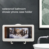 Support de téléphone étanche pour douche, anti-buée, rotation à 360°, réglable, pour salle de bain, cuisine, baignoire, piscine, montage mural
