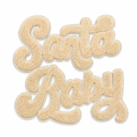 Patch brodé en chenille Santa Baby 11 pouces avec dos pailleté, thermocollant pour sweat-shirts de Noël