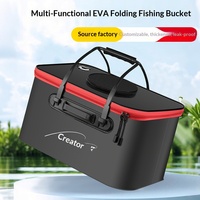 Seau à poisson vivant multifonctionnel en fibre de carbone pliable et portable pour la pêche en extérieur, moulé d'une seule pièce