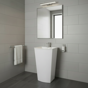Mueble de Baño Moderno de Diseño Cuadrado Blanco con Lavabo de Cerámica (Capacidad de 9L) y Desagüe, Accesorio en Promoción - Product Image 1