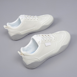 Baskets mode <span class=keywords><strong>femme</strong></span> <span class=keywords><strong>en</strong></span> PU, chaussures décontractées blanches, baskets basses à lacets pour <span class=keywords><strong>femme</strong></span> - Product Image 4