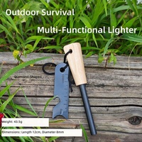 Allume-feu portable en magnésium pour le camping en plein air, équipement de survie en milieu sauvage, tige d'allumage en bois avec tige en magnésium