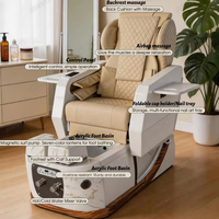 Fauteuil de pédicure électrique inclinable de luxe moderne pour salon de manucure, avec fonction bain de pieds personnalisé et spa pour les pieds