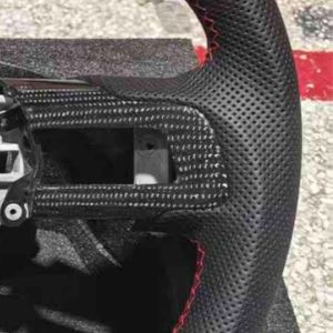 Volant en fibre de carbone à fond plat, cuir perforé, adapté à la <span class=keywords><strong>Ford</strong></span> Mustang EcoBoost Shelby GT350/GT500 2015-2023 - Product Image 4