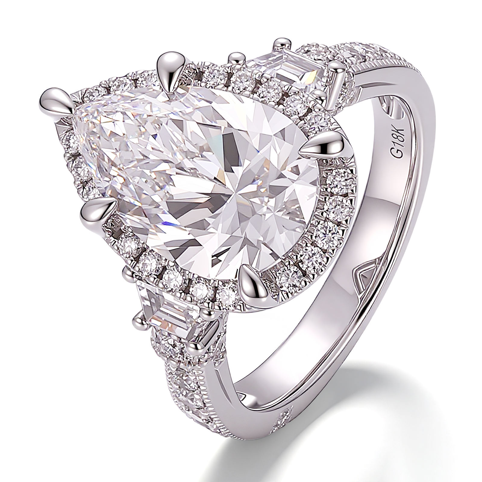 Bague en or massif 18 carats avec diamant de laboratoire