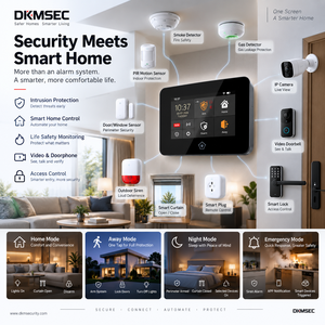 Système d'alarme de sécurité domestique intelligent Tuya série P500, WiFi 4G, écran tactile 4,3 pouces, panneau d'alarme sans fil, 433 MHz, 868 MHz, LORA - Product Image 4