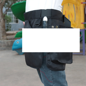 Multi Functional Waist Bag With <b>Adjustable</b> <b>Strap</b> Black Canvas Outdoor Sports Unisex Fitness Belt - Product Image 2
