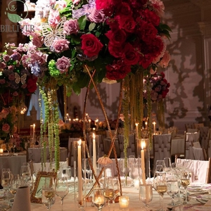 Gran oferta, decoración de boda, camino de plomo, soporte de flores de metal dorado, <span class=keywords><strong>mesa</strong></span> de boda, piezas de <span class=keywords><strong>centro</strong></span>, decoración de <span class=keywords><strong>mesa</strong></span> de fiesta de boda - Product Image 2