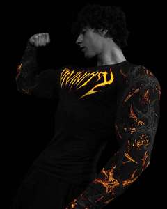 Nuova Maglietta a Compressione a Maniche Lunghe 2026, T-Shirt Fitness ad Alta Elasticità, Design Aderente con Motivo Geometrico a Trama Muscolare - Product Image 2