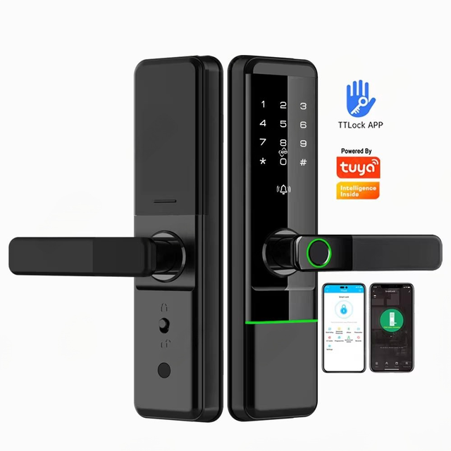Fingerprint Password Digital Smart Lock Ttlock Ble or Tuya Wifi Electronic Door Lock Key Card 5050 Mortise Safe Intelligent Lock